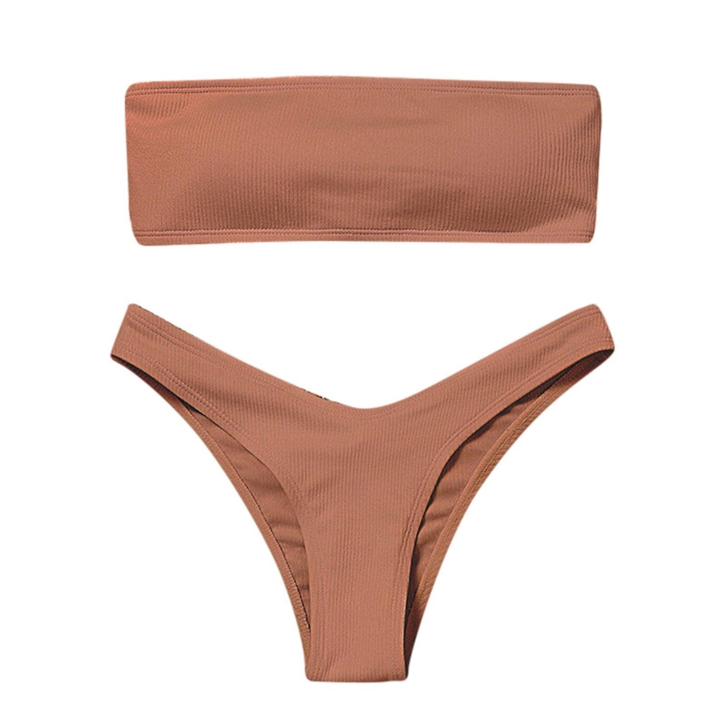 Women's Bikini Two Piece Swimsuit Swimwear Beach Bathing Suit Woman Two-Piece Strapless Padded High Cut Bandeau Bathing Suit Swimwear