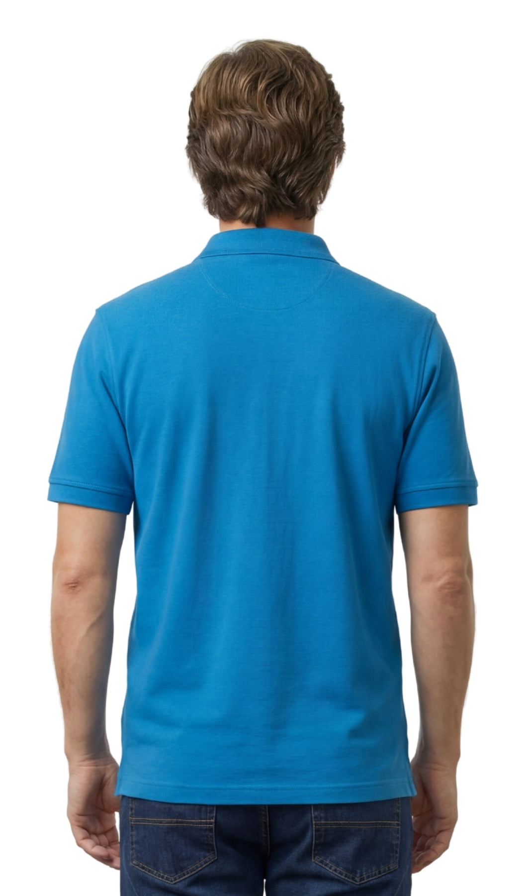 Men's Short Sleeve Polo Shirt — Pique Knit Cotton Blend with Chest Pocket
