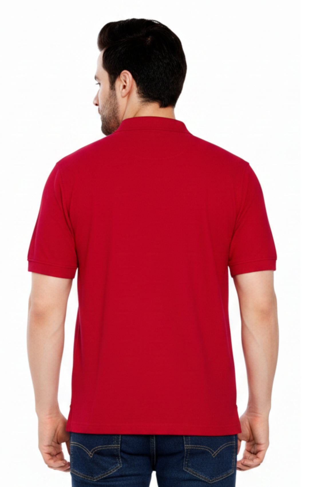 Men's Short Sleeve Polo Shirt — Pique Knit Cotton Blend with Chest Pocket