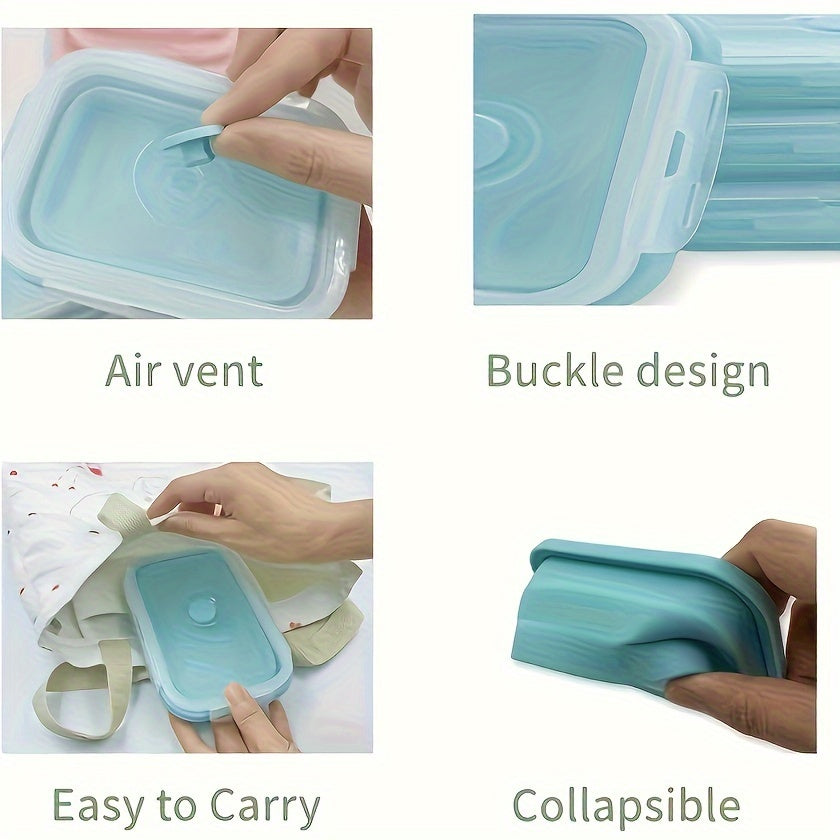 3/4 Pack Foldable Silicone Food Containers – BPA-Free Bento Boxes for Meal Prep – Leak-Proof, Microwave & Refrigerator Safe Storage Solution