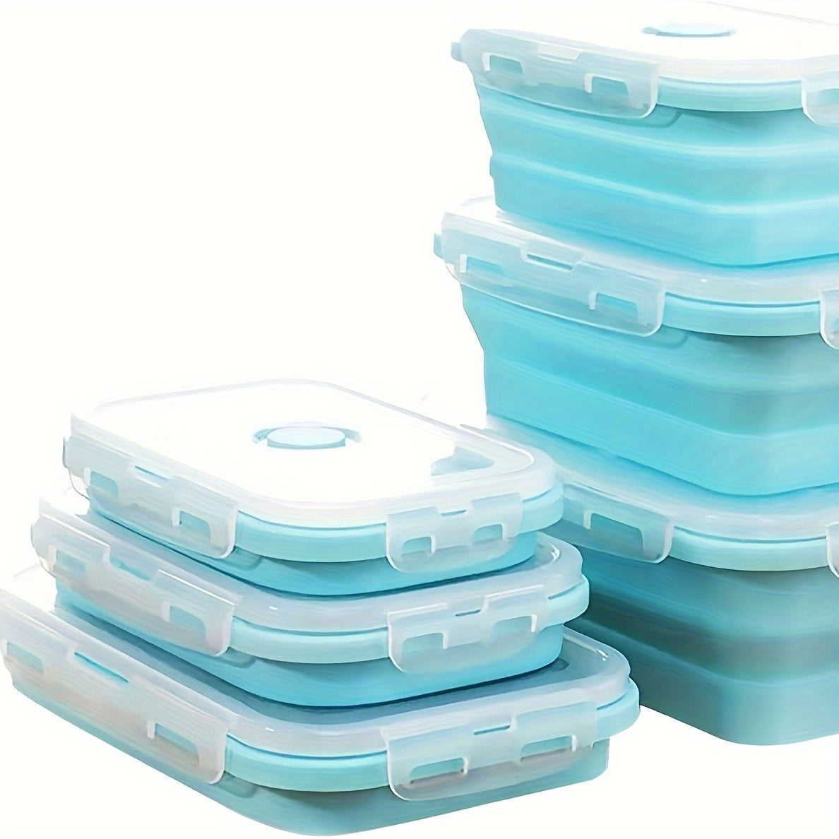 3/4 Pack Foldable Silicone Food Containers – BPA-Free Bento Boxes for Meal Prep – Leak-Proof, Microwave & Refrigerator Safe Storage Solution