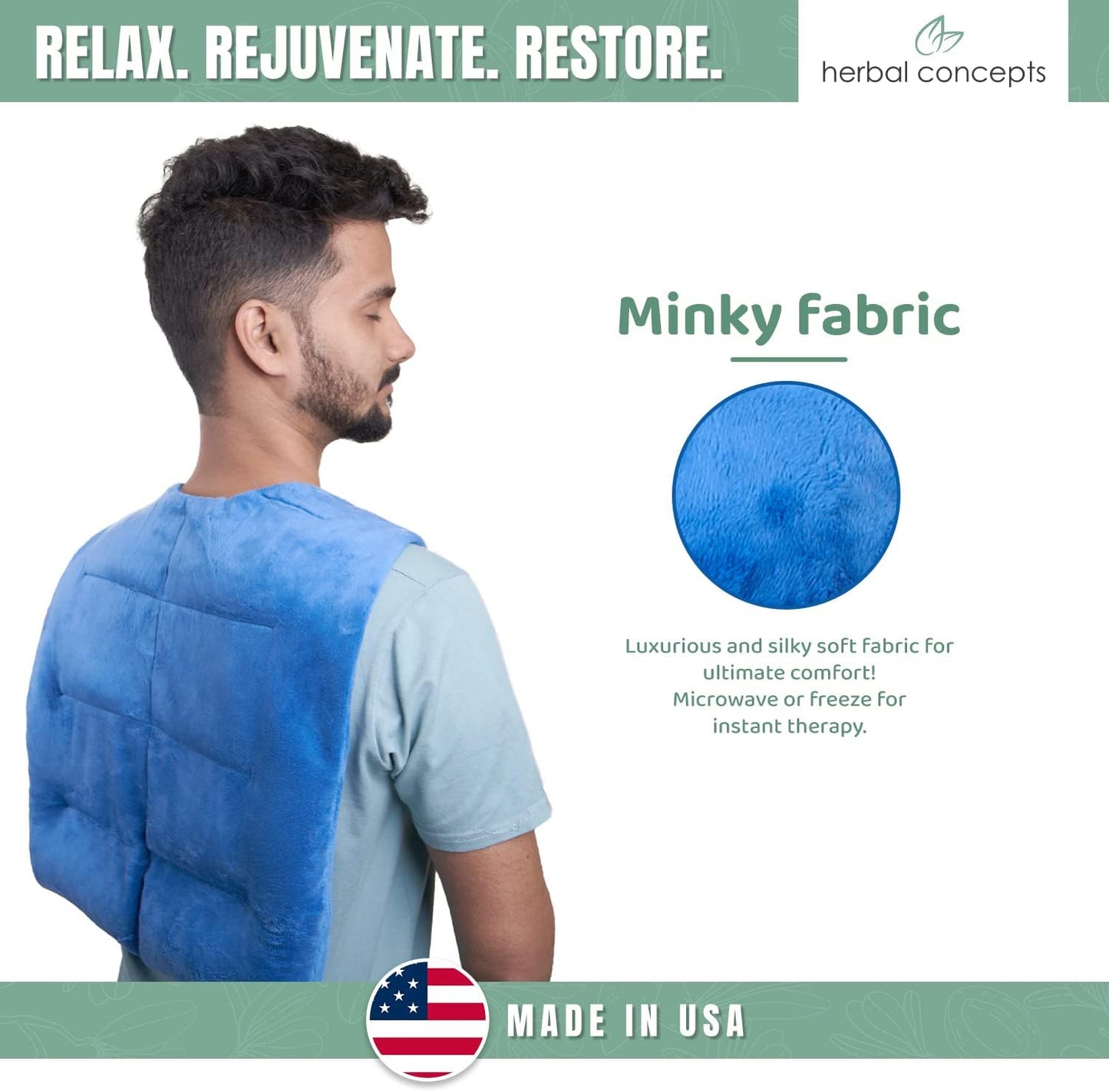 Back Wrap Hot/Cold Aromatherapy Vest Shaped for Stress & Pain Relief