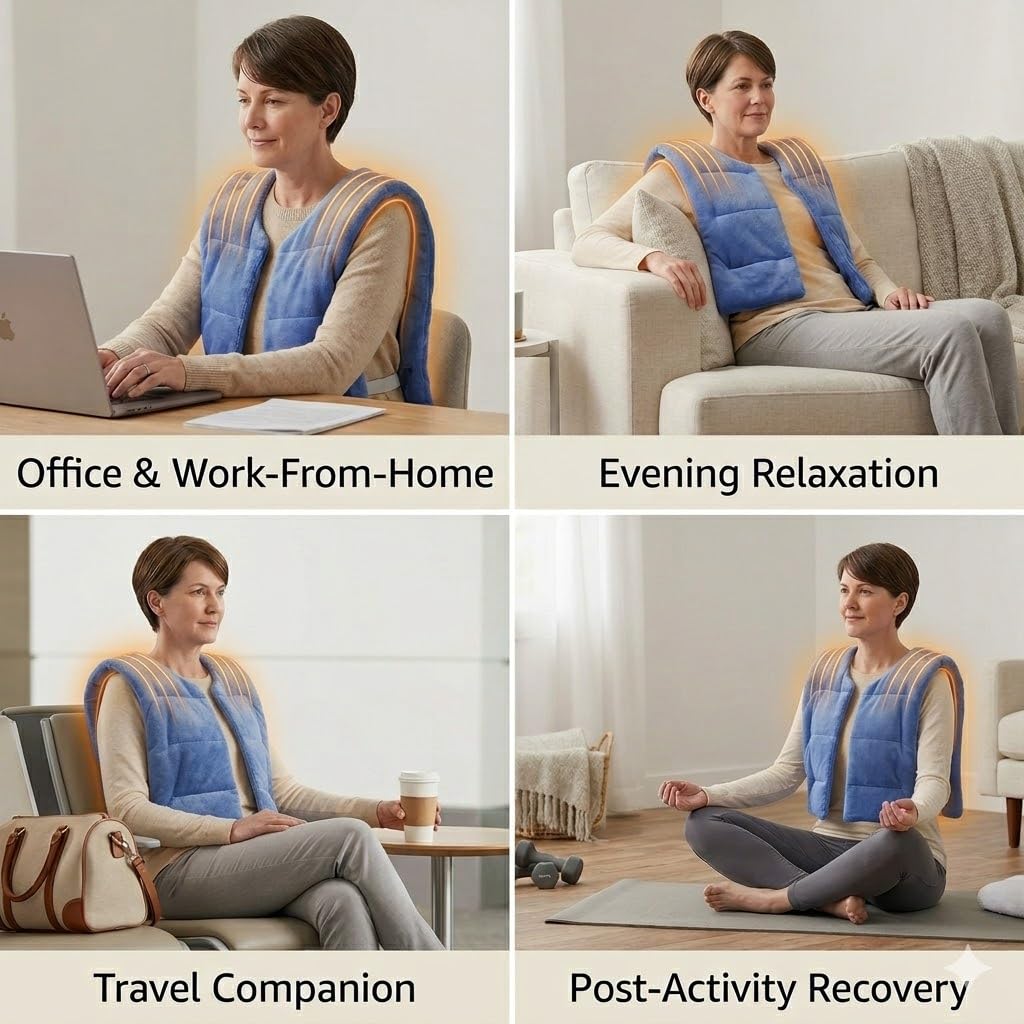 Back Wrap Hot/Cold Aromatherapy Vest Shaped for Stress & Pain Relief