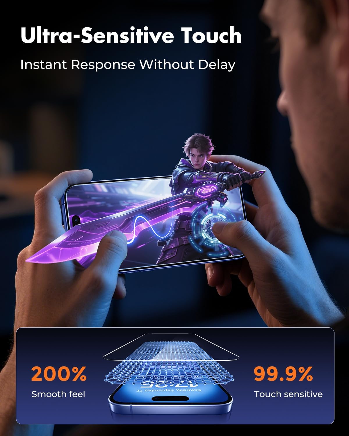 iPhone 17 Pro Max Screen Protector - Easy Apply Clear Tempered Glass Screen Protector | Zerodamage