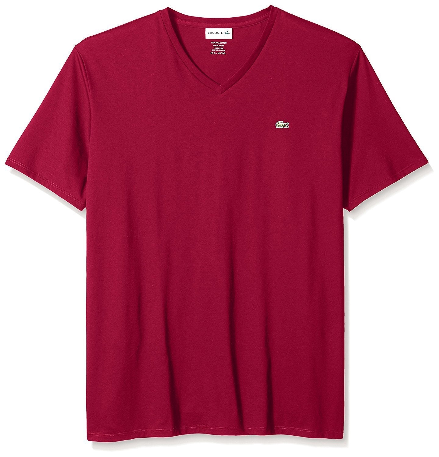 Lacoste Men's Short Sleeve V-Neck Pima Jersey T-Shirt
