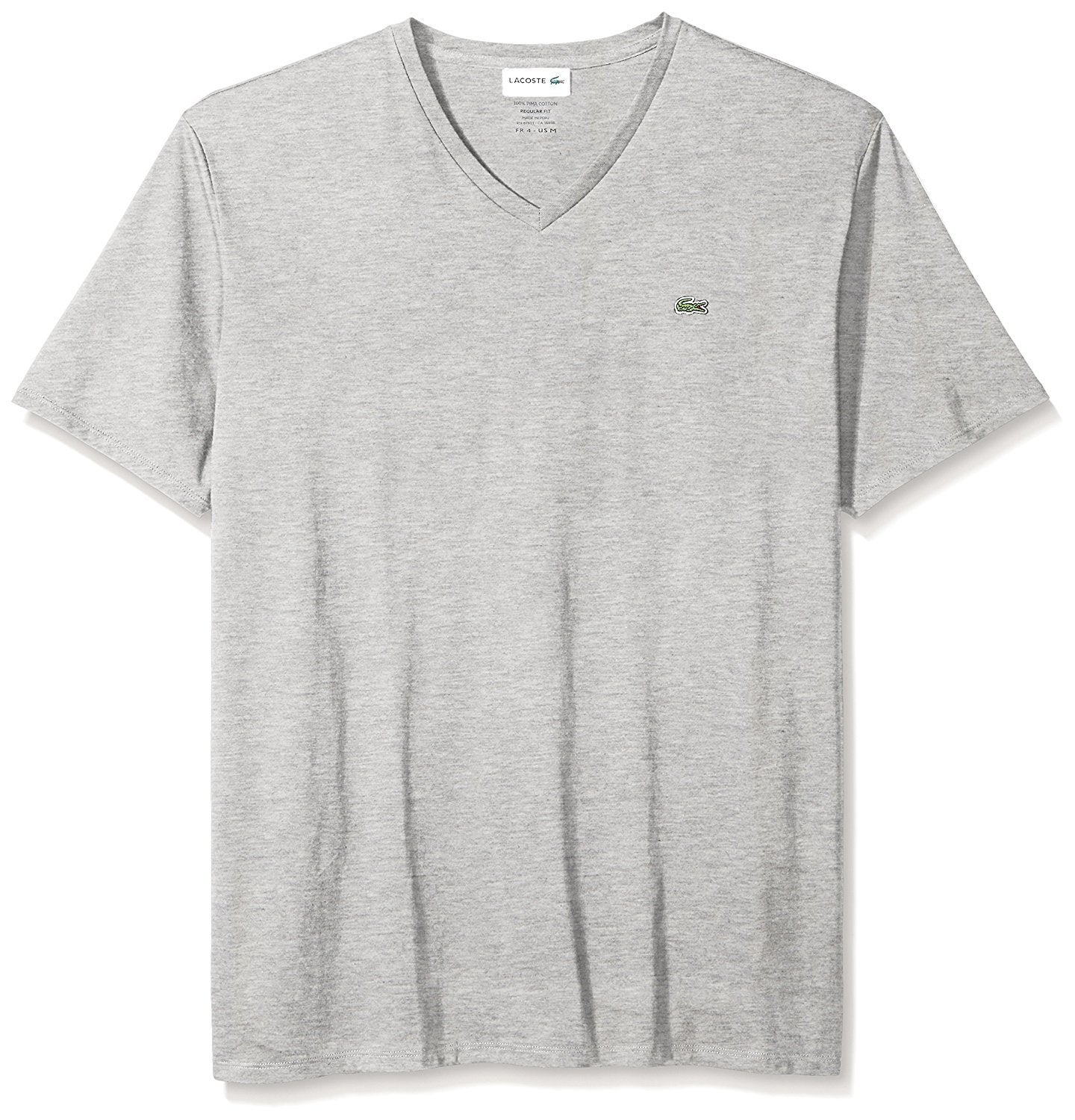 Lacoste Men's Short Sleeve V-Neck Pima Jersey T-Shirt