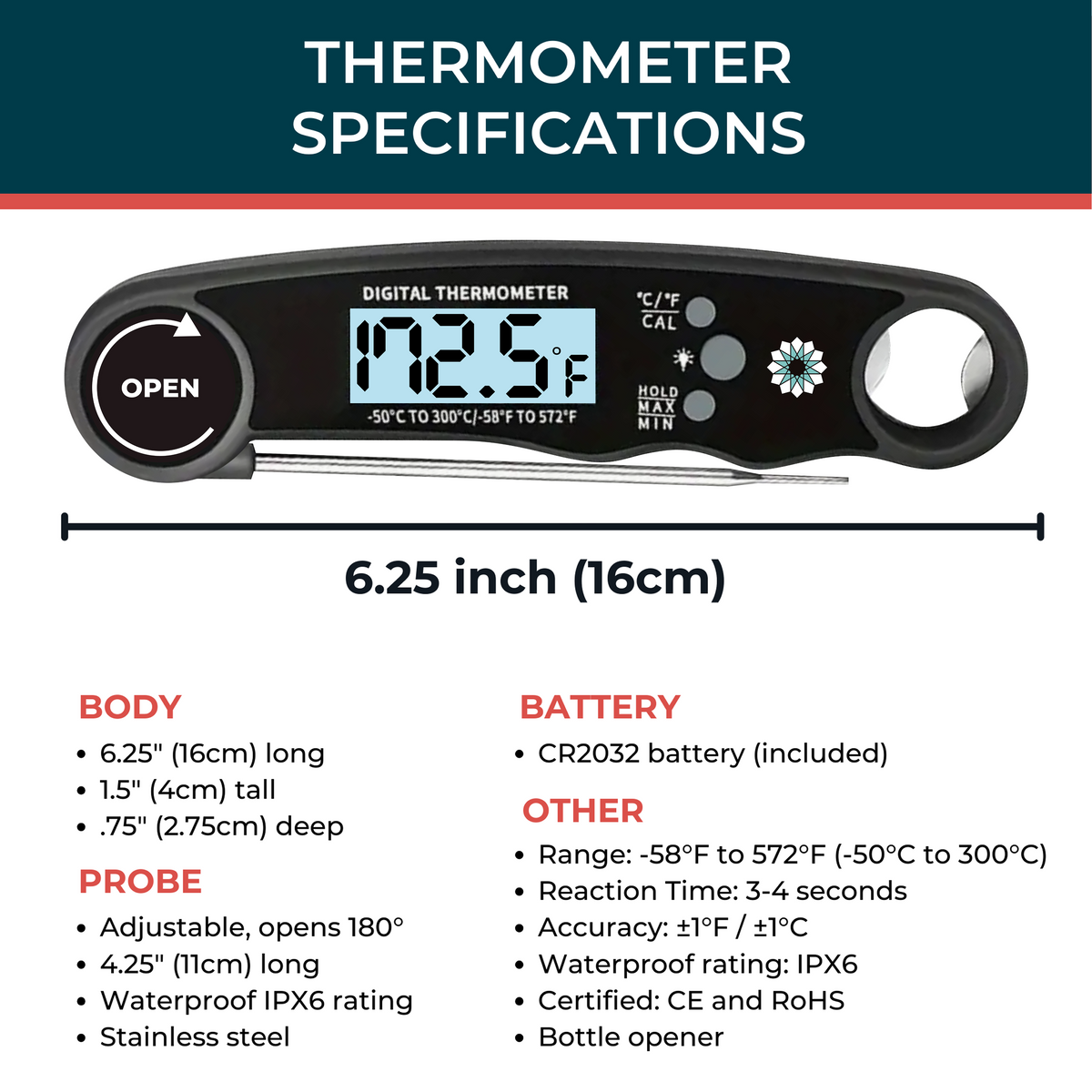 Instant Read Food Thermometer
