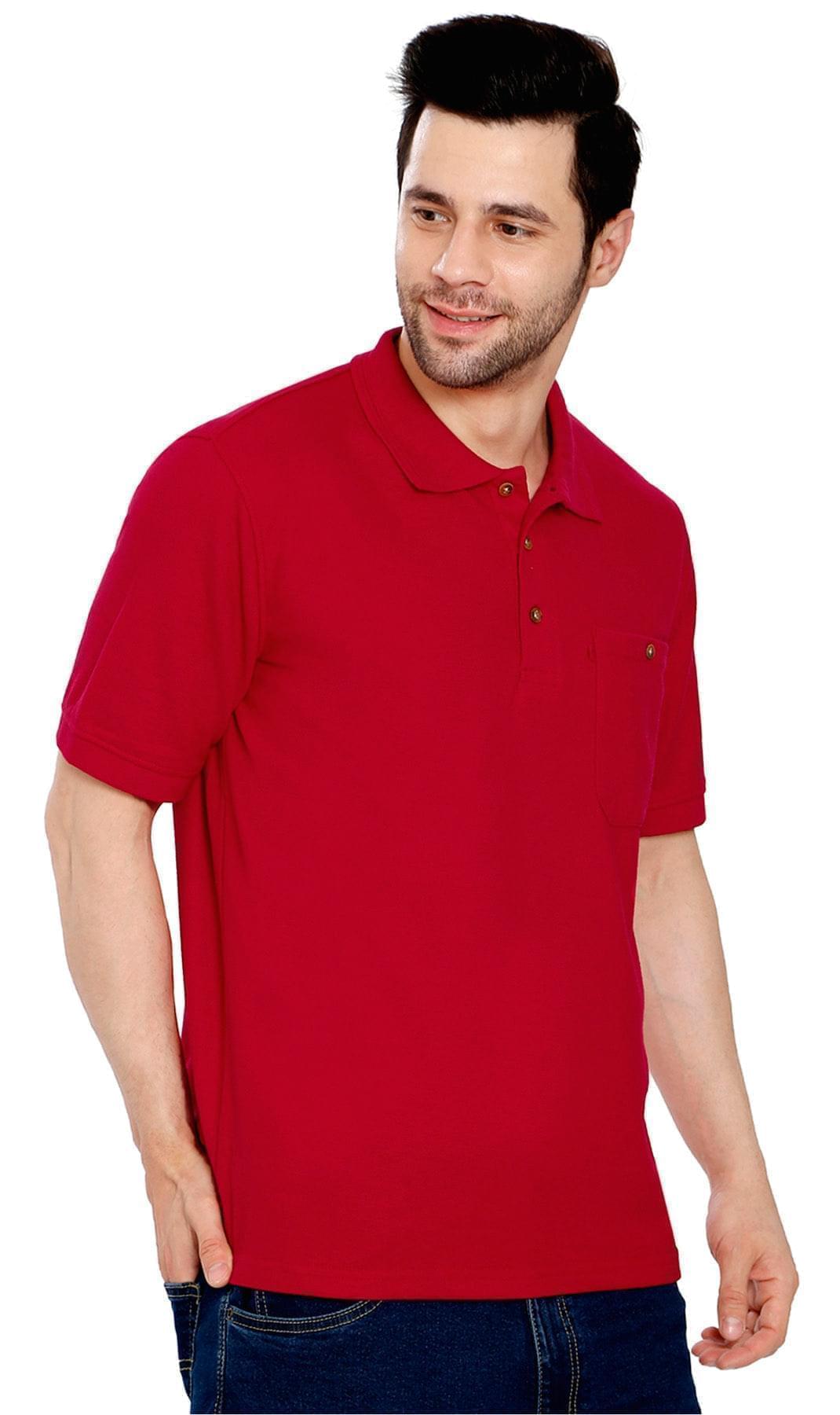 Men's Short Sleeve Polo Shirt — Pique Knit Cotton Blend with Chest Pocket