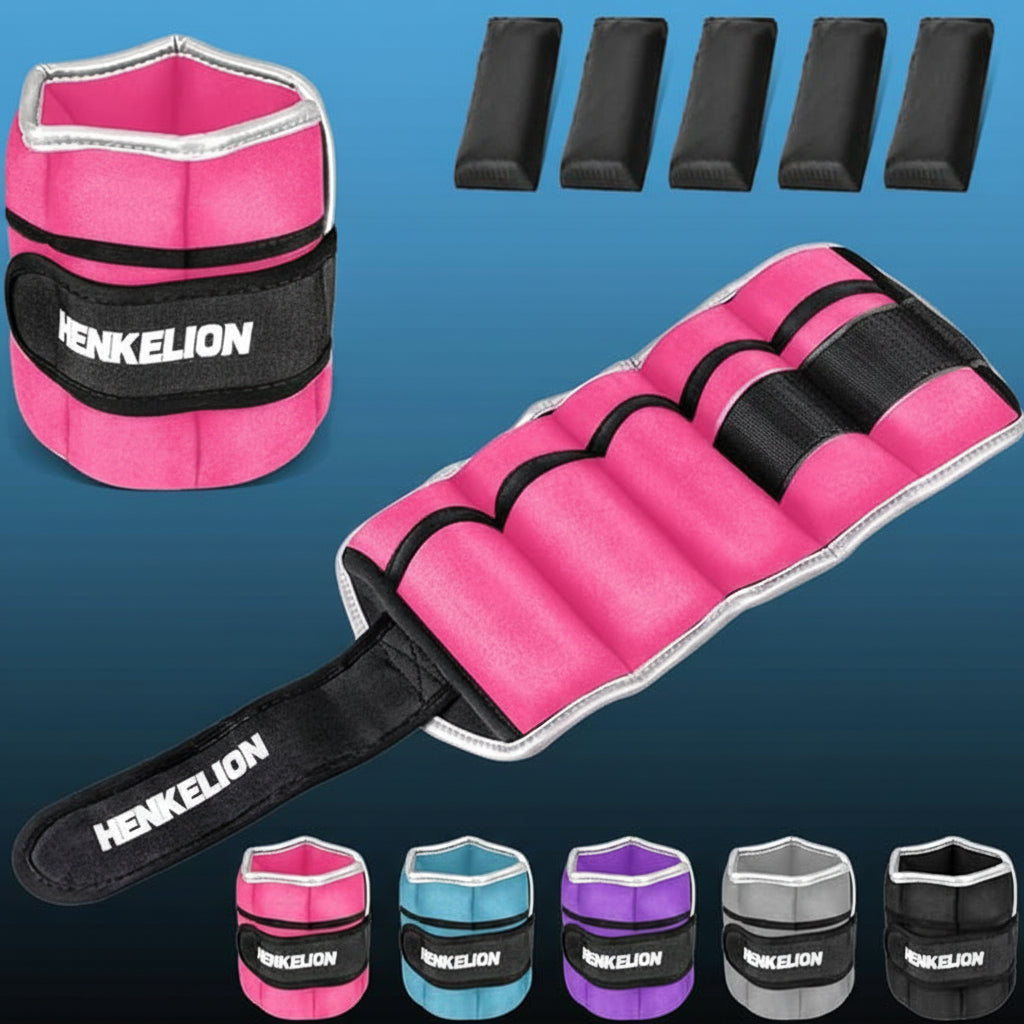 1 Pair 2 3 5 10 Lbs Adjustable Ankle Weights for Women Men Kids, Strength Training Wrist and Ankle Weights Sets for Gym, Fitness Workout, Running, Lifting - Black Grey Pink Blue Purple