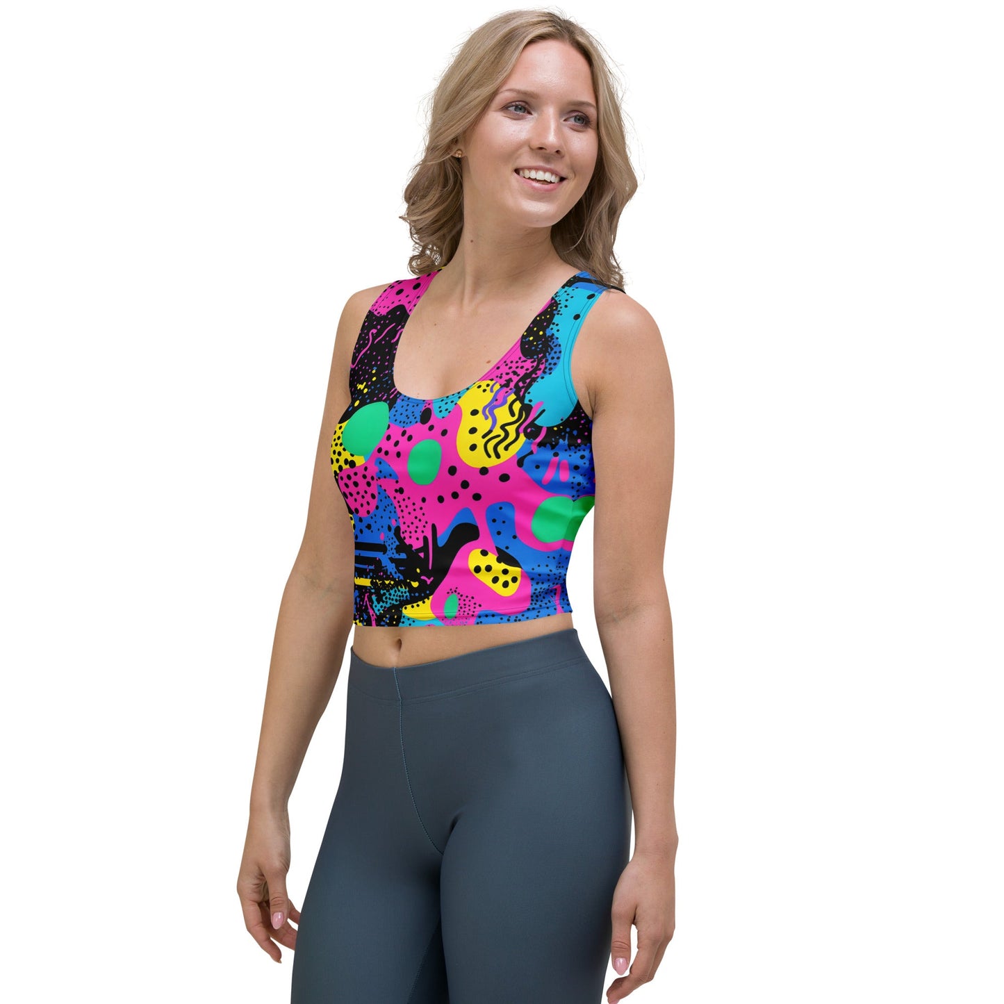 Retro Color Woman's Crop Top Tank Top For EDM Rave Festival Outfit Clothing